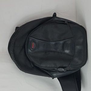 Tumi Black Leather Trim Authentic Backpack pickleball